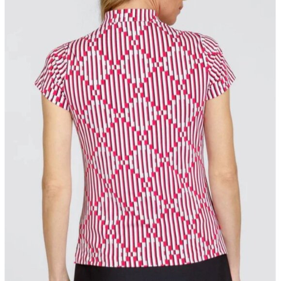 Tail Activewear Andie Performance Golf Top in Illusion Geo XL - Picture 2 of 10